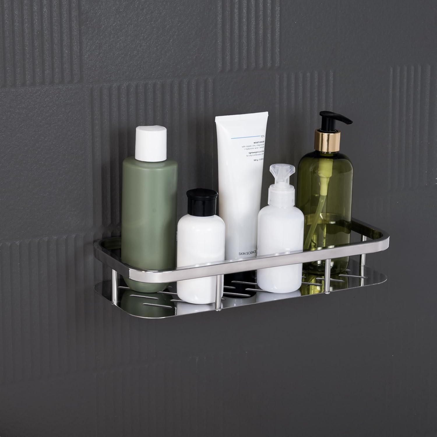 Bathroom Shelf for Wall (5x12 Inch) Stainless Steel Single Matrix
