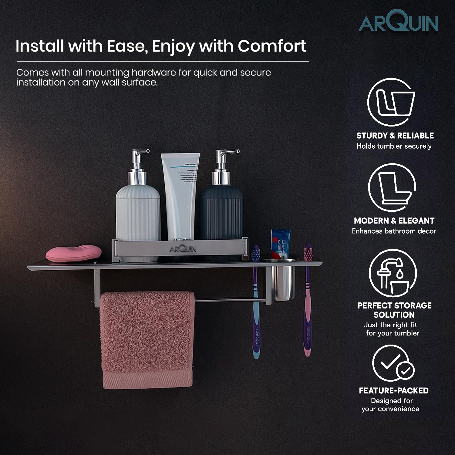 4 in 1 Shelf Bathroom Shelf Stainless Steel
