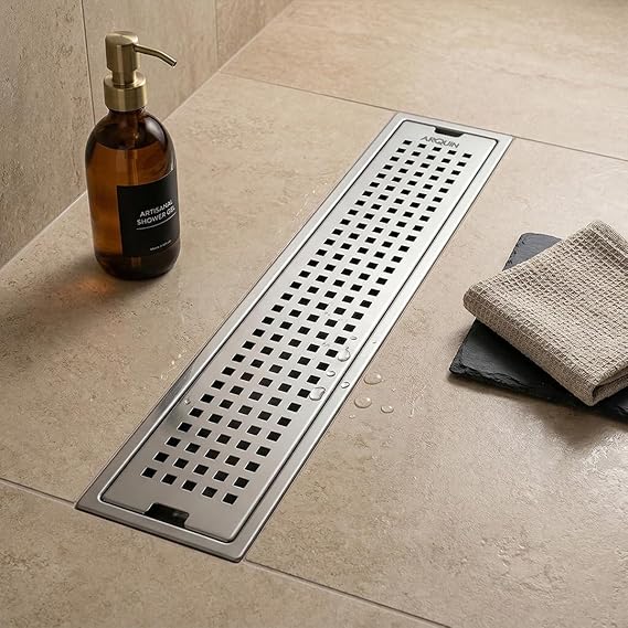 Shower Drain Channel SS 304 Grade with Cockroach Trap (30x4 Inch)