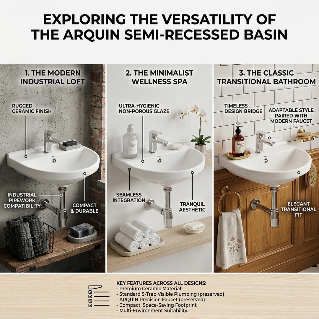Platinum Ceramic Wall Hung Washbasin  MARCO