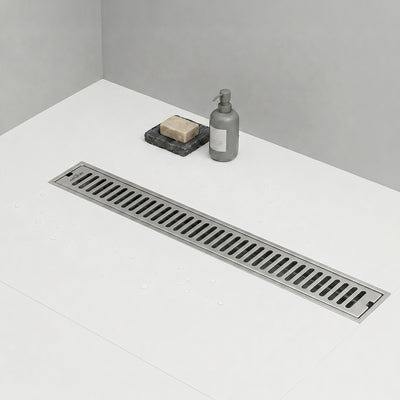Shower Water Drain Channel SS 304 Grade with Cockroach Trap (24X4 Inch)