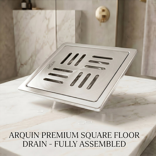 Square Floor Drainer 304 SS Grade with Cockroach Trap (5X5 Inch)