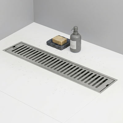 Shower Water Drain Channel SS 304 Grade with Cockroach Trap (18X4 Inch)