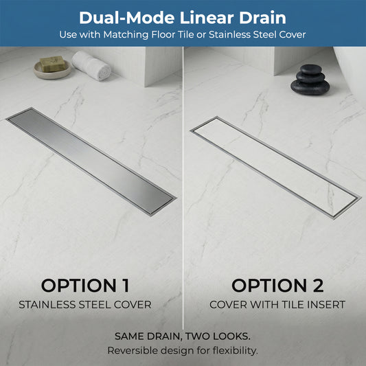 Tile Insert Shower Drain Channel SS 304 Grade (30x4 Inch)