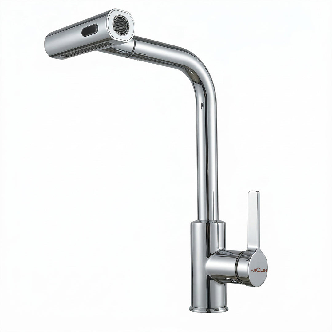 Waterfall Pull Down Kitchen Sink Faucet |360° Swivel (Magical Pullout Multiflow Faucet Silver)