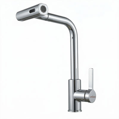 Waterfall Pull Down Kitchen Sink Faucet |360° Swivel (Magical Pullout Multiflow Faucet Silver)