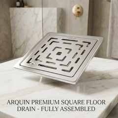 Square Floor Drainer 304 SS Grade with Cockroach Trap (6x6 Inch)