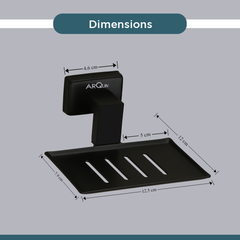 Arquin Stainless Steel Black Matt Soap Dish for Bathroom (12.4X12.3X5.4 CM)
