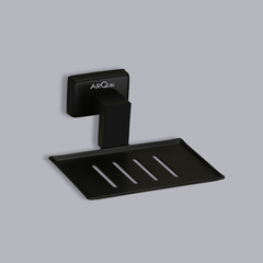 Arquin Stainless Steel Black Matt Soap Dish for Bathroom (12.4X12.3X5.4 CM)