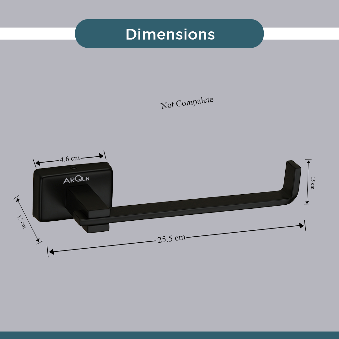 Stainless Steel Black Matt Toilet Paper Holder for Bathroom (17X5.2X4.3 CM)