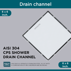 Sliver-Matt  Square Tile Insert Floor Drainer with Cockroach Trap (6X6 Inches)