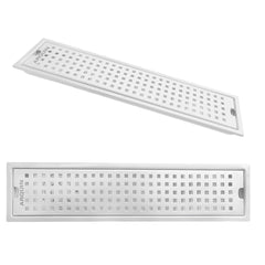 Shower Water Drain Channel SS 304 Grade with Cockroach Trap (12X4 Inch)