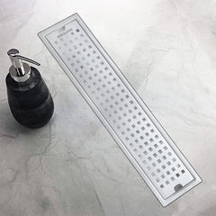 Shower Water Drain Channel SS 304 Grade with Cockroach Trap (12X4 Inch)