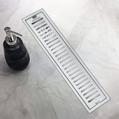 Sliver-Matt Shower Water Drain Channel with Cockroach Trap (24X4 Inches)