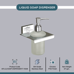 Arquin Stainless Steel Chrome Liquid Soap Dispenser for Bathroom (12X12.3X15.5 CM)