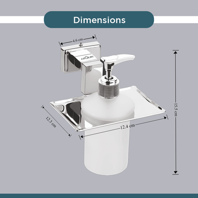 Stainless Steel Chrome Liquid Soap Dispenser for Bathroom (12.4X12.3X15.5 CM)