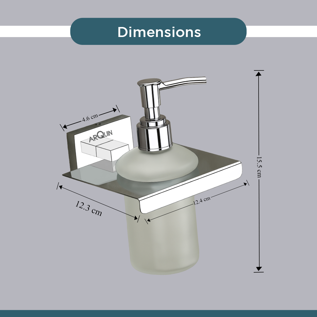 Stainless Steel Chrome Liquid Soap Dispenser for Bathroom (12X12.3X15.5 CM)
