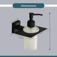 Arquin Stainless Steel Black Matt Liquid Soap Dispenser for Bathroom (12X12.3X15.5 CM)