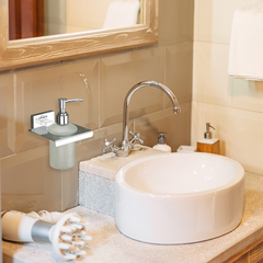 Arquin Stainless Steel Chrome Liquid Soap Dispenser for Bathroom (12X12.3X15.5 CM)