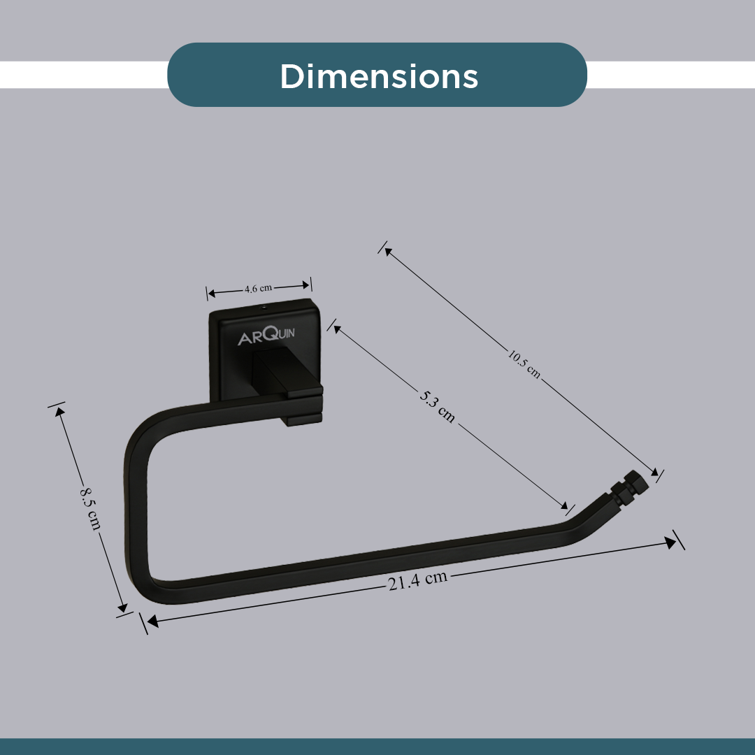 Stainless Steel Black Matt Napkin Ring for Bathroom (21.4X5.3X10.5 CM)