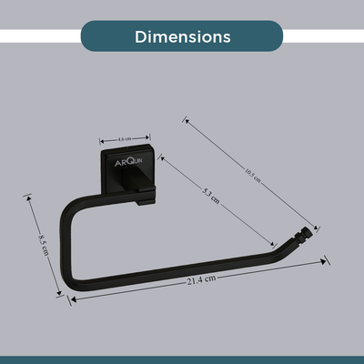 Stainless Steel Black Matt Napkin Ring for Bathroom (21.4X5.3X10.5 CM)