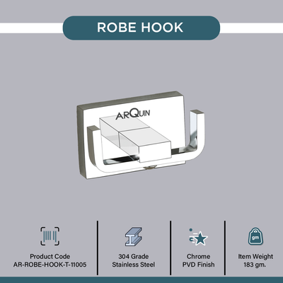 Stainless Steel Chrome Robe & Towel Hook for Bathroom (7.8X5X4 CM)