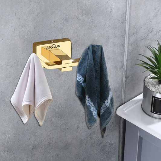 Arquin Stainless Steel Gold Robe/Towel Hook for Bathroom (9.3X5.2X3.6 CM)