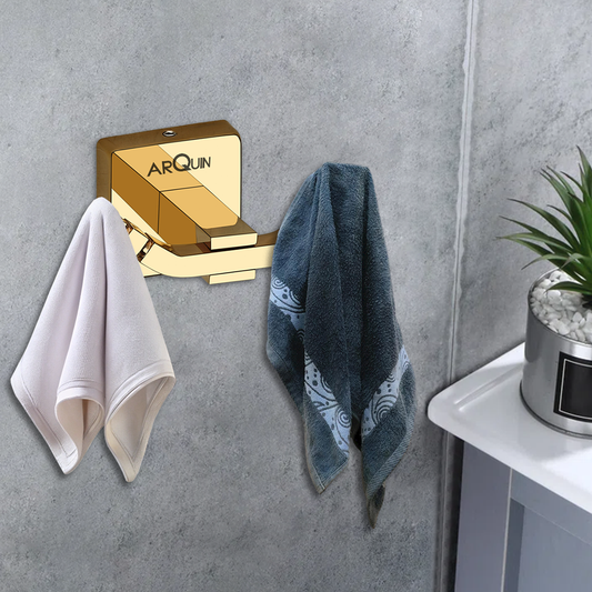 Arquin Stainless Steel Gold Robe/Towel Hook for Bathroom(9.1X5.4X4.6 CM)