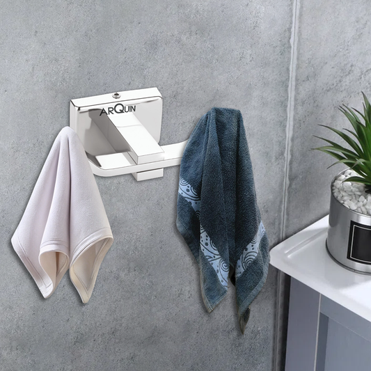 Arquin Stainless Steel Chrome Robe/Towel Hook for Bathroom (9.3X5.2X3.6 CM)