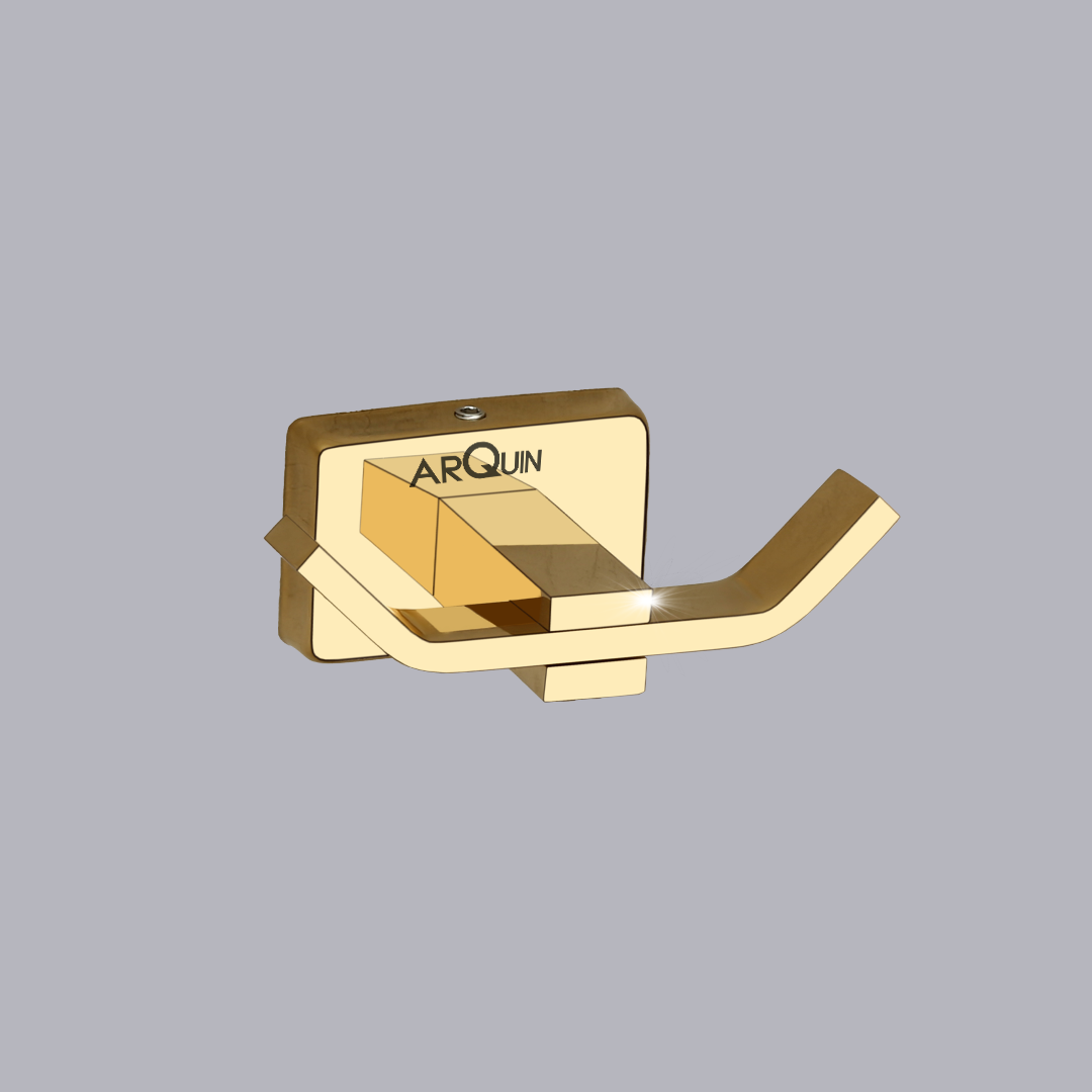 Arquin Stainless Steel Gold Robe/Towel Hook for Bathroom (9.3X5.2X3.6 CM)
