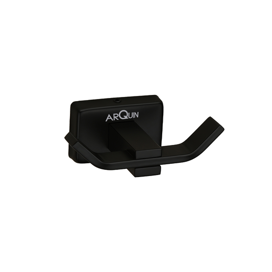 Arquin Stainless Steel Black Matt Robe Hook for Bathroom (9.3X5.2X3.6 CM)