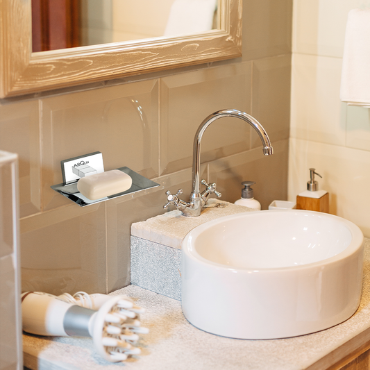 Arquin Stainless Steel Chrome Soap Dish Holder for Bathroom (12X12.3X4 CM)