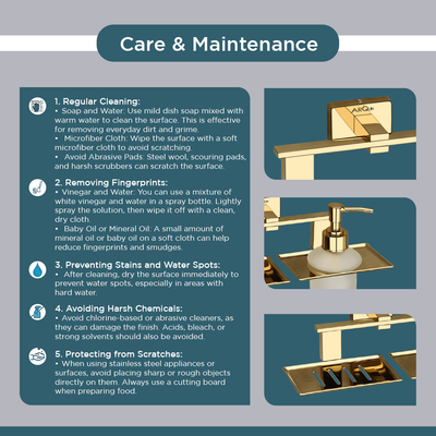 Stainless Steel Gold Soap Dish & Liquid Soap Dispenser for Bathroom (25.8X13X15.5 CM)