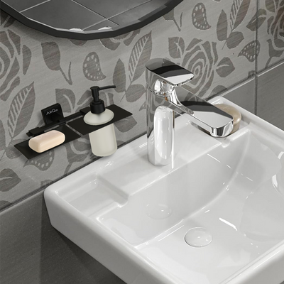 Black Matt Soap Dish & Liquid Soap Dispenser (25.5X15X15.5 CM)