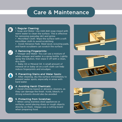Stainless Steel Gold Soap Dish & Tumbler Holder for Bathroom (25.8X13X9.5 CM)