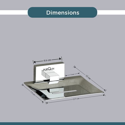 Stainless Steel Chrome Soap Dish Holder for Bathroom (12X12.3X4 CM)
