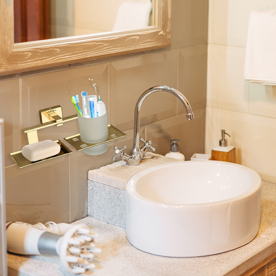 Stainless Steel Gold Soap Dish & Tumbler Holder for Bathroom (25.8X13X9.5 CM)
