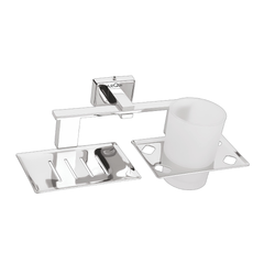 Arquin Stainless Steel Chrome Soap Dish & Tumbler Holder for Bathroom (25.8X13X9.5 CM)