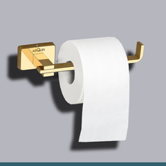 Arquin Stainless Steel Gold Toilet Paper Holder for Bathroom (17X5.2X4.3 CM)