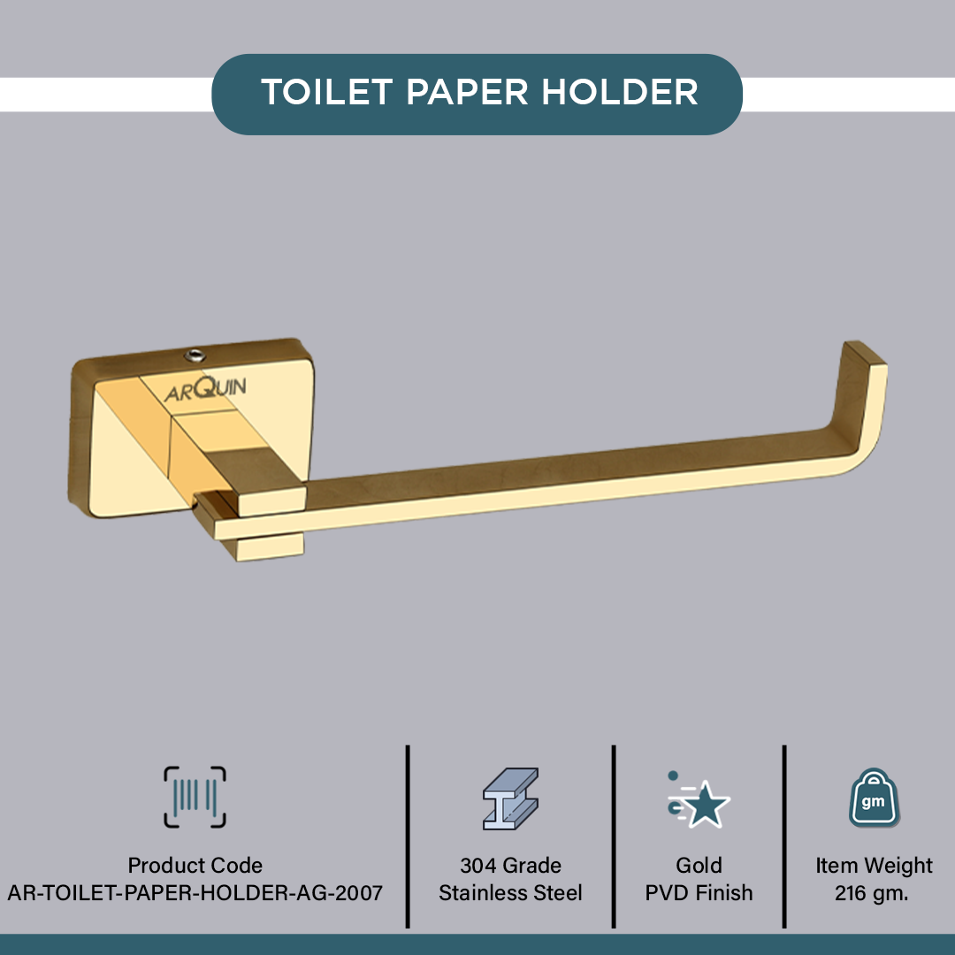 Stainless Steel Gold Toilet Paper Holder for Bathroom (17X5.2X4.3 CM)