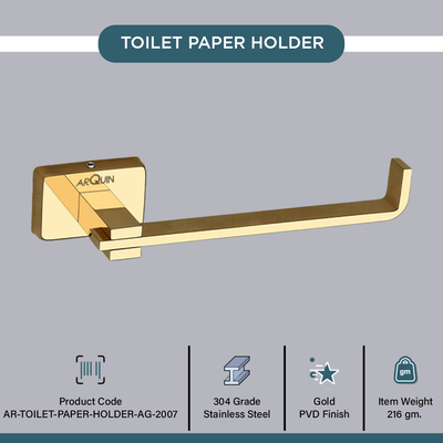 Stainless Steel Gold Toilet Paper Holder for Bathroom (17X5.2X4.3 CM)