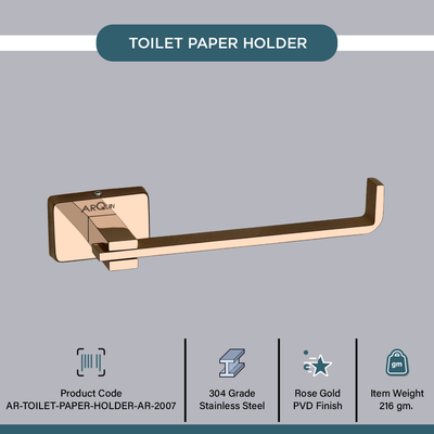 Stainless Steel Rose Gold Toilet Paper Holder for Bathroom (17X5.2X4.3 CM)