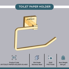Arquin Stainless Steel Gold Toilet Paper Holder for Bathroom