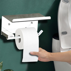 Arquin Stainless Steel Chrome Toilet Paper Holder for Bathroom (15X8.7X8.5 CM)