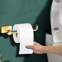 Arquin Stainless Steel Gold Toilet Paper Holder for Bathroom (17X5.2X4.3 CM)