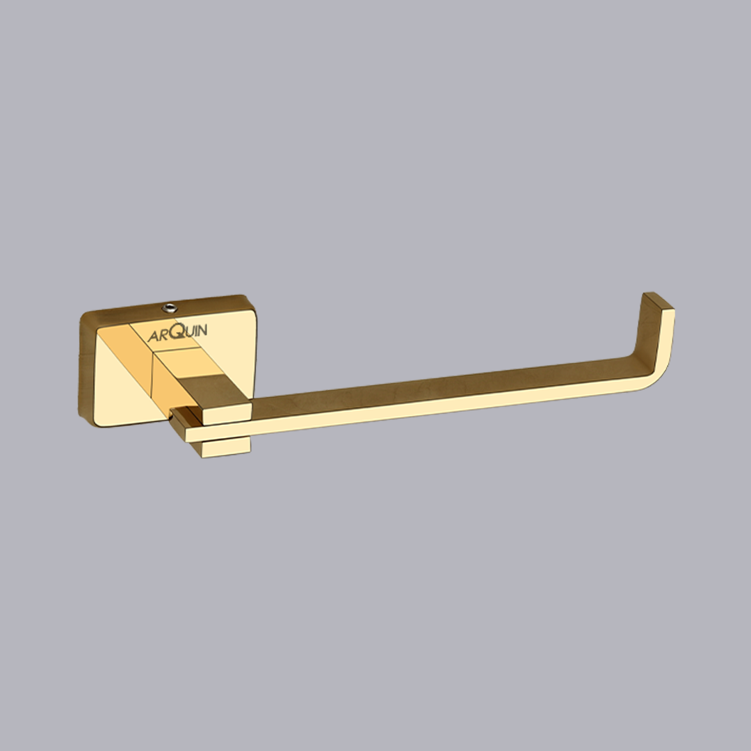 Arquin Stainless Steel Gold Toilet Paper Holder for Bathroom (17X5.2X4.3 CM)