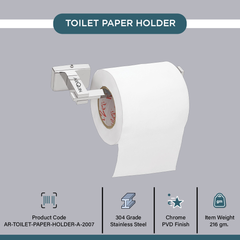 Arquin Stainless Steel Chrome Toilet Paper Holder for Bathroom (17X5.2X4.3 CM)
