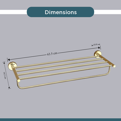 Stainless Steel Gold Towel Rack/Holder for Bathroom (63.5X22X10.5 CM)