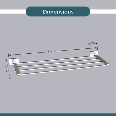 Stainless Steel Chrome Towel Rack for Bathroom (61X21X4 CM)