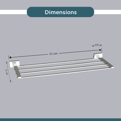 Arquin Stainless Steel Chrome Towel Rack for Bathroom (61X21X4 CM)